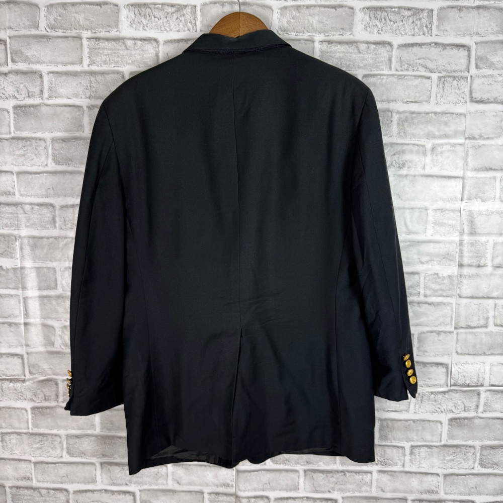 Brooks Brothers Solid Black 2 Gold Button Blazer … - image 5